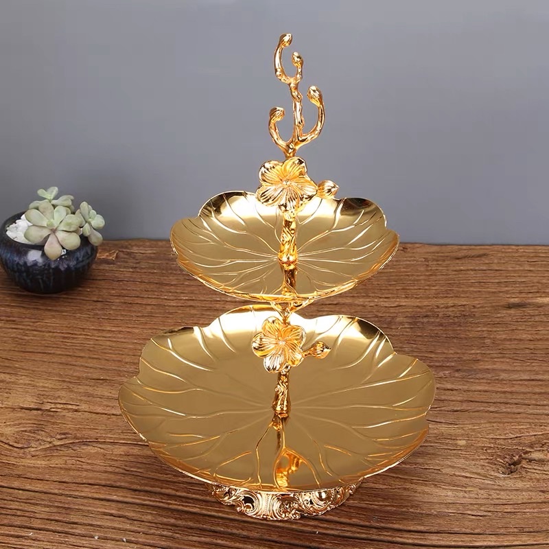 Candy box, double-layered living room, dried fruit plate, ironwork creative home compartments, snack storage plate, coffee shop tea and snack plate, fruit plate, dried fruit display table, dried fruit box detail image 2