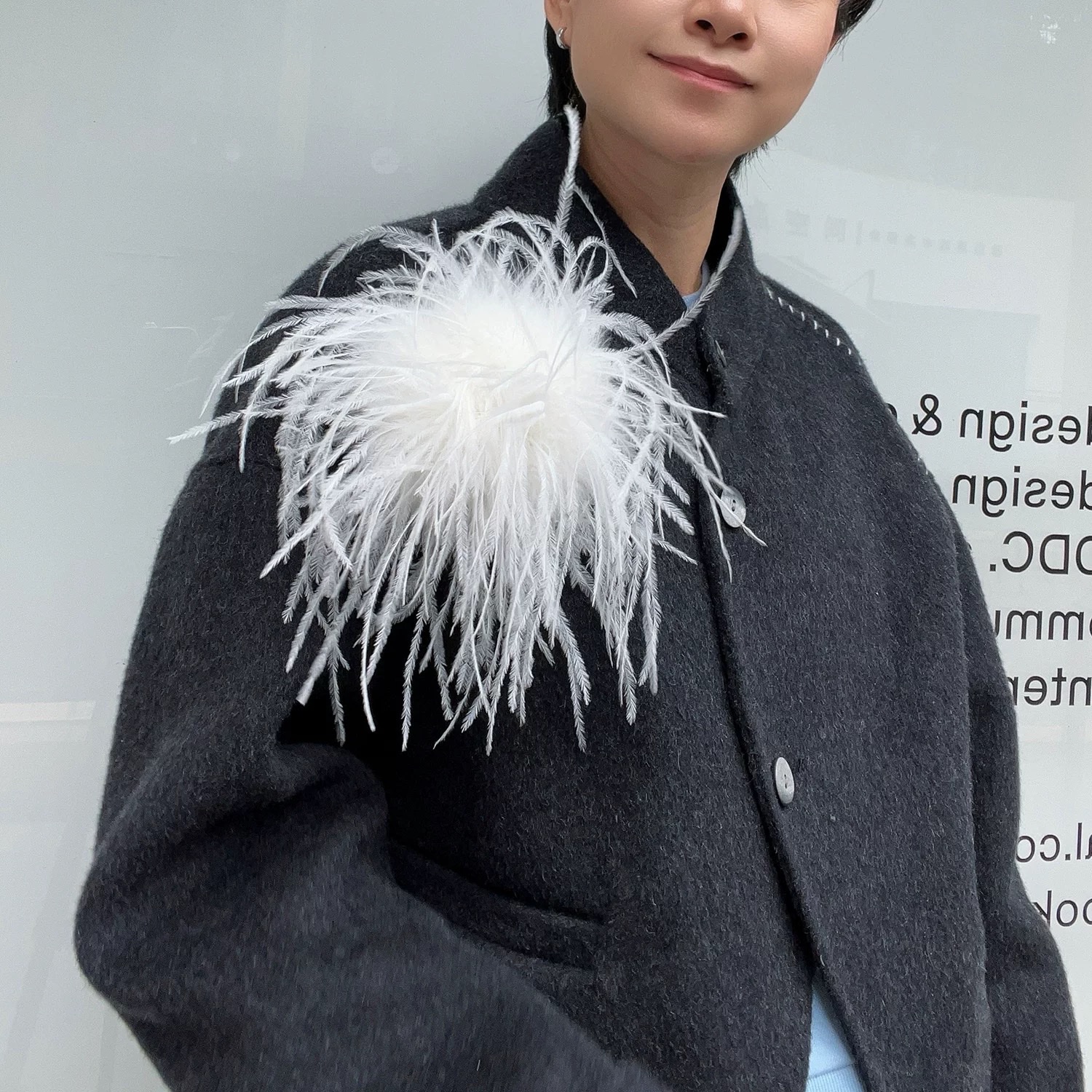 羽毛胸针布艺胸针创意胸针饰品胸针空白胸针布艺胸针产品图