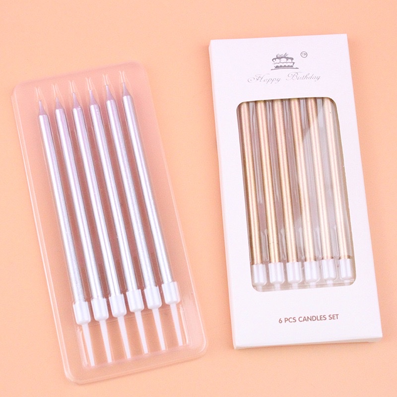 6 pieces per box, birthday candles for party decoration, birthday party supplies, colorful/gold/gradient/colored birthday candles, warm home candlelight gifts, cake decoration supplies, furniture decoration supplies details Picture