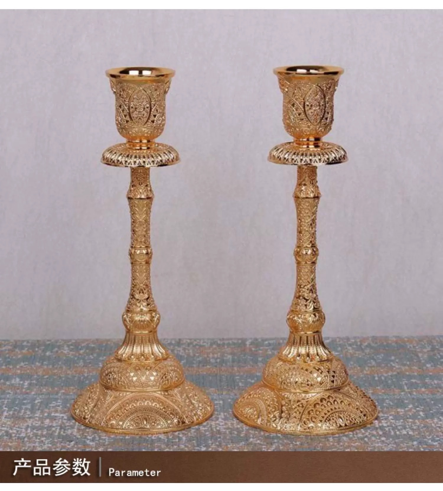 European-style high-end candlestick, romantic wedding decoration for candlelight dinner, hotel Western restaurant, home candlestick, creative decoration, alloy material, professionally manufactured, exquisite shape, European-style candlestick with unique beauty, pure hand-relief detail image 8