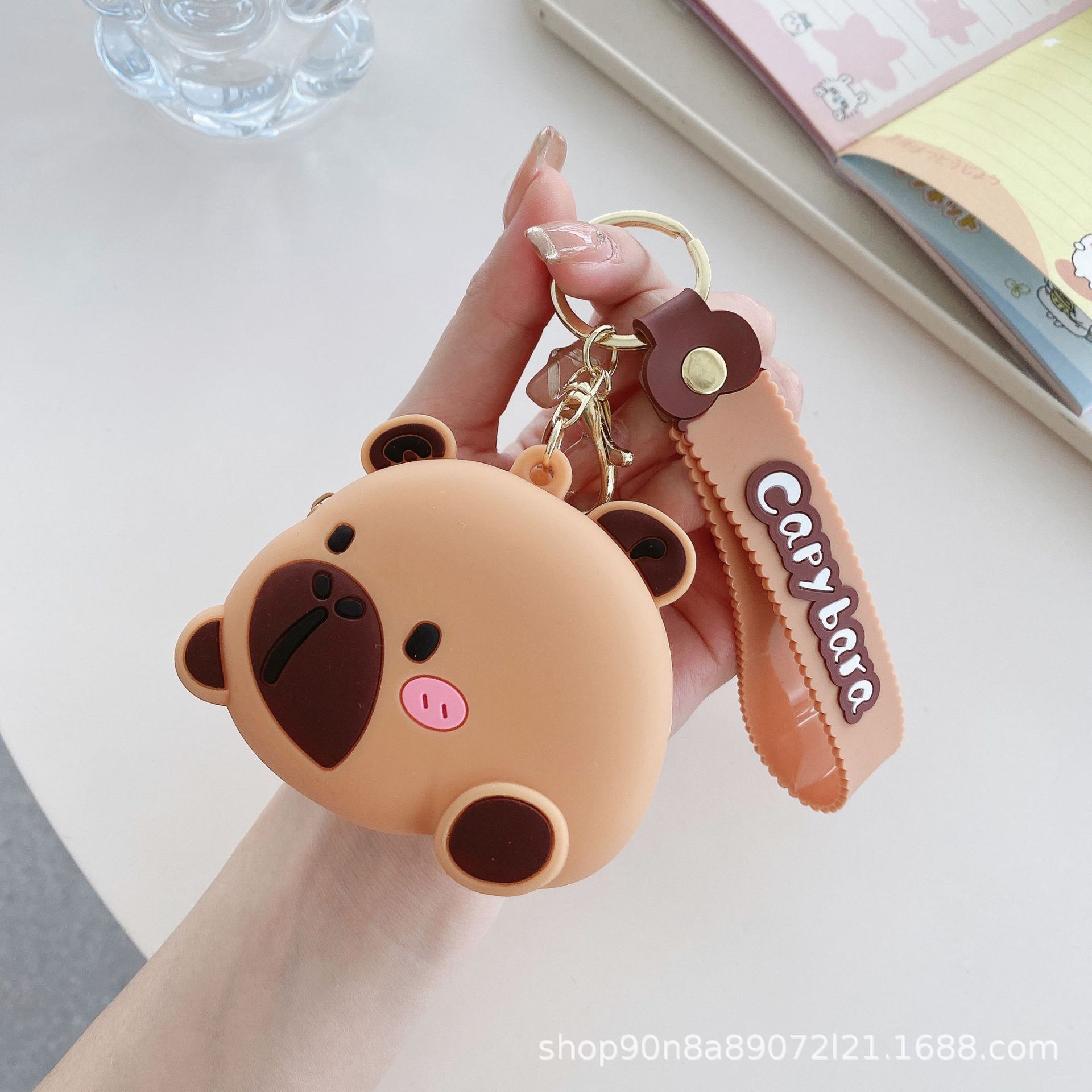 卡通卡皮巴拉零钱包挂饰可爱小钱包创意挂件公仔硅胶耳机包收纳包 汽车钥匙包套详情图7