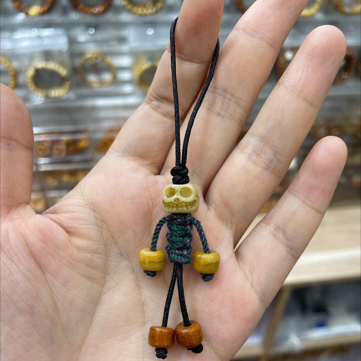 驼骨精雕阿呆挂件