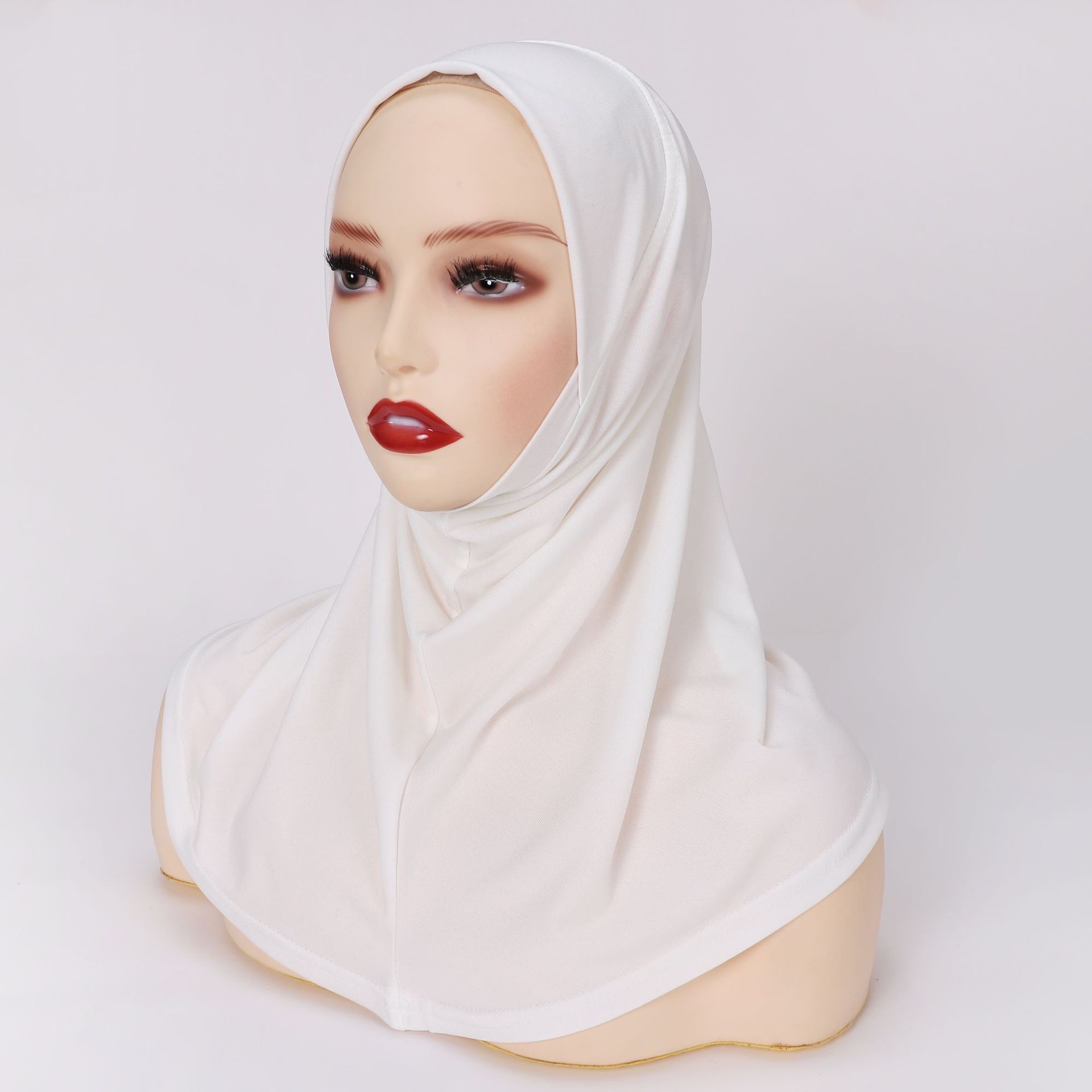 打底帽头巾中东非洲头套hijab套头妇女跨境外贸水晶麻宽松套单色详情图5