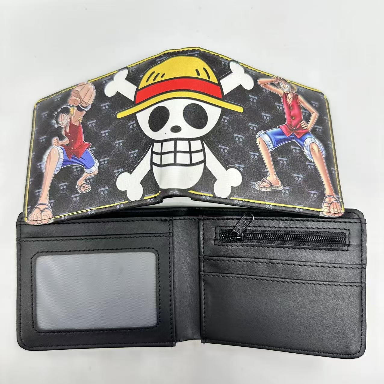 海贼王周边短款对折钱包尼卡路飞索隆艾斯学生通用PU皮零钱包钱夹 详情图6