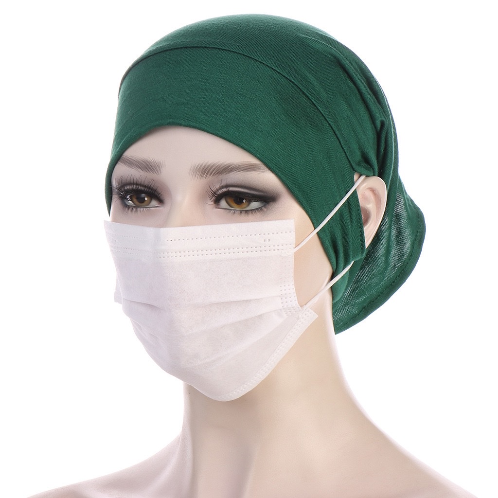 带耳洞套头帽小帽打底帽 hijab厂家直销跨境平帽檐跨境中东打底帽 详情图5
