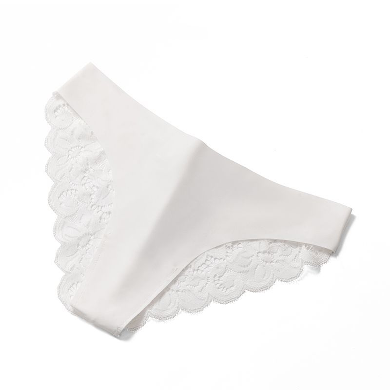 Cross-border trade European-style lace underwear, women's ice silk, women's triangle pants, sexy back cutout breathable, large-sized waistband detail image 8