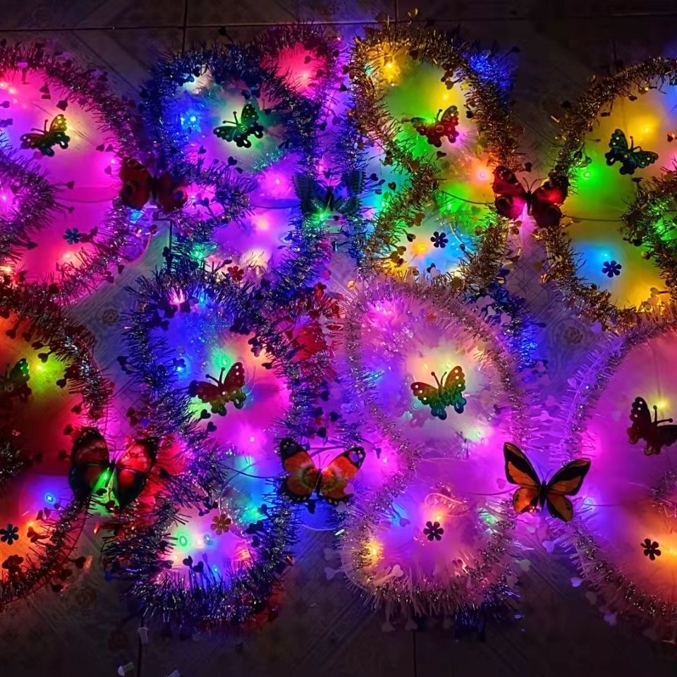 儿童背饰发光翅膀 摆摊专用趣味金丝发光翅膀儿童蝴蝶翅膀玩具热卖款细节图