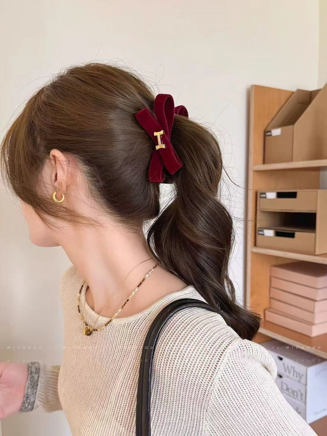 Korean-style women's hair tie, hair tie, hair tie, leather band, fashionable and versatile, soft hair accessory, women's multi-color decorative hair tie detail image 3