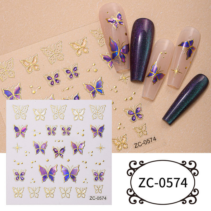 DIY nail stickers, gilded nail stickers, handmade diy