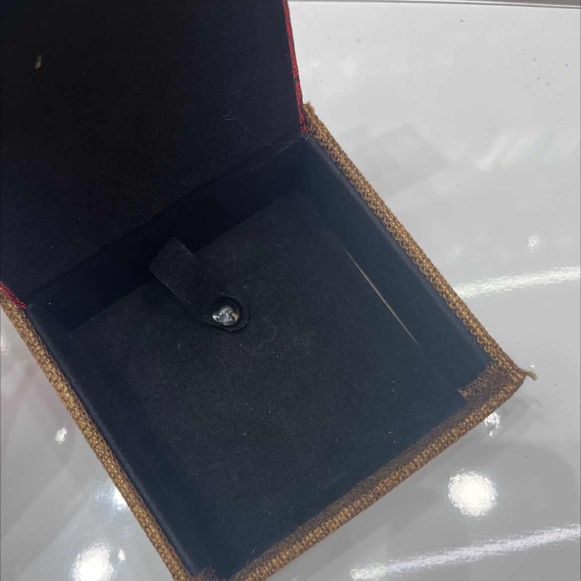 中国风 麻布料 诗经纹流苏红色手镯手链首饰盒 首饰包装盒饰品盒详情图3