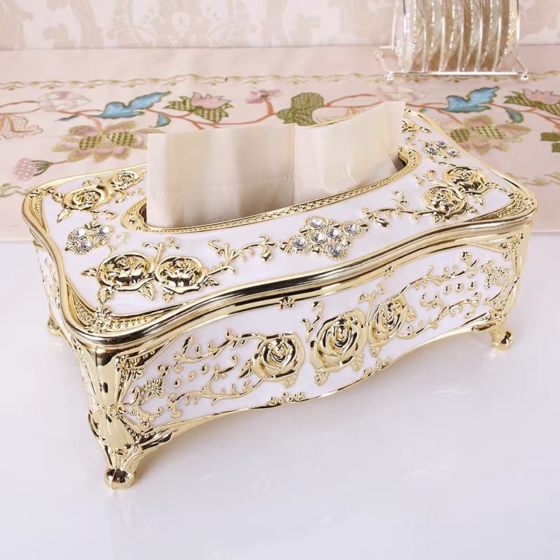 European-style rectangular tissue box, luxurious and high-end tissue box, living room, home, dining table, hotel, guesthouse, KTV tissue box