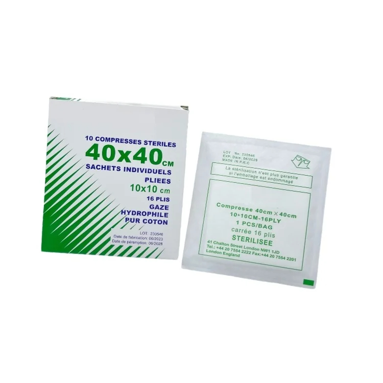 Medical compressed gauze swab hospital grade gauze pad 4" x4" 16-layer medical gauze pad Specification image