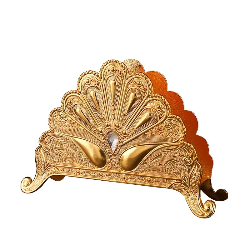 Exquisite dining table, European-style patterned kitchen tissue holder, silver-plated metal tissue holder, napkin holder, home and hotel decorations detail image 10