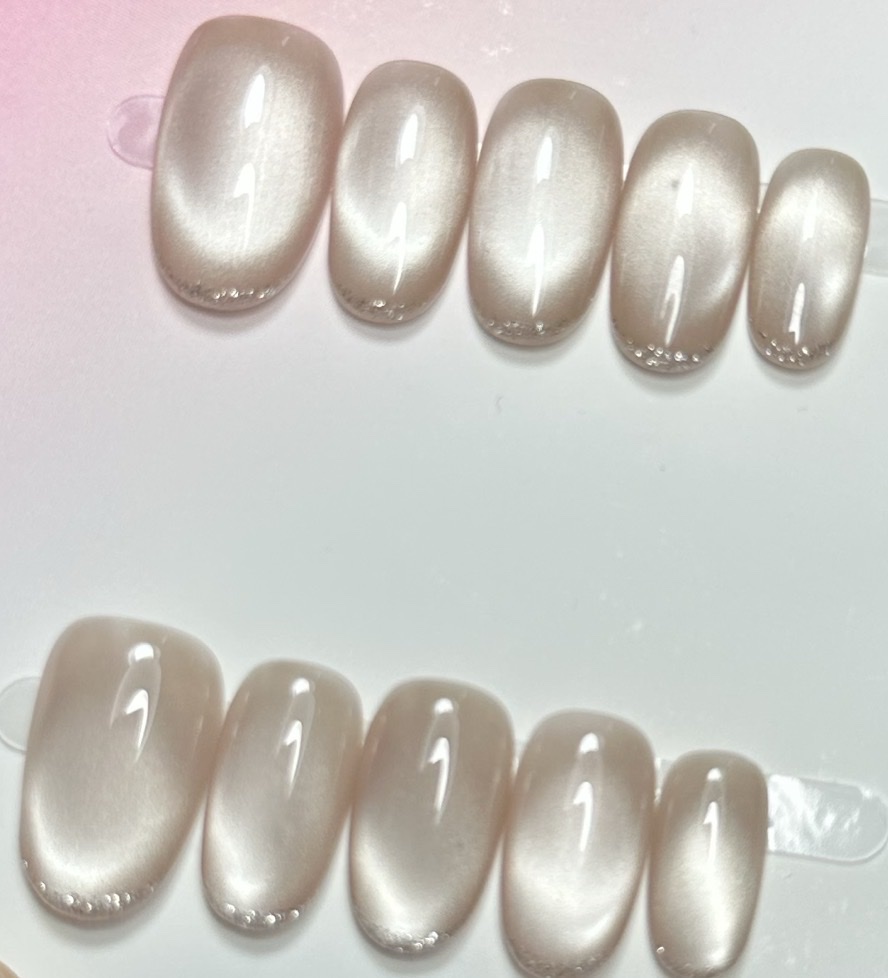 纯手工美甲穿戴甲法式美甲欧美流行甲内销外贸简约百搭款白底实物图