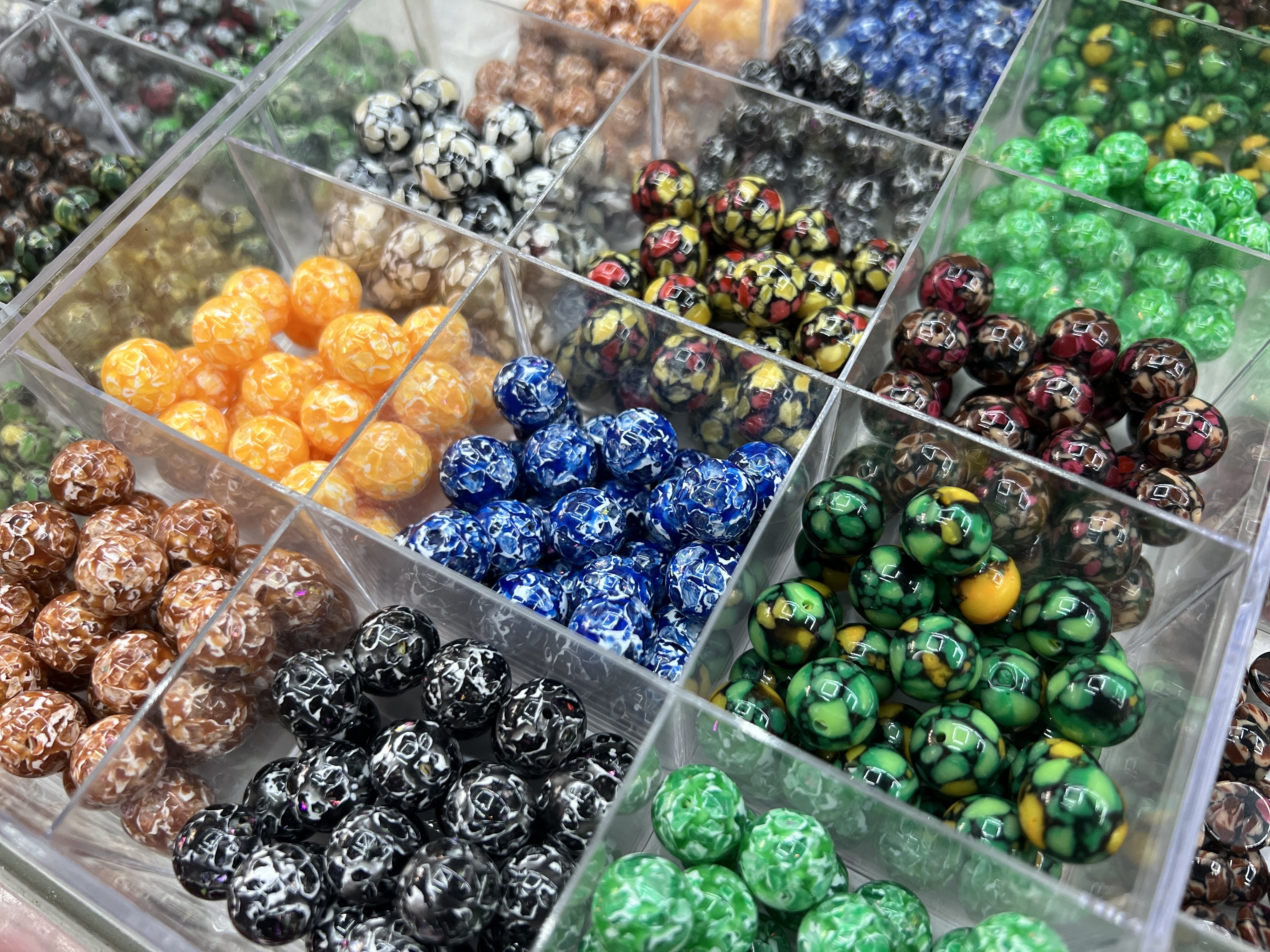 树脂饰品配件异域风个性手工串珠 直孔10mm12mm白底实物图