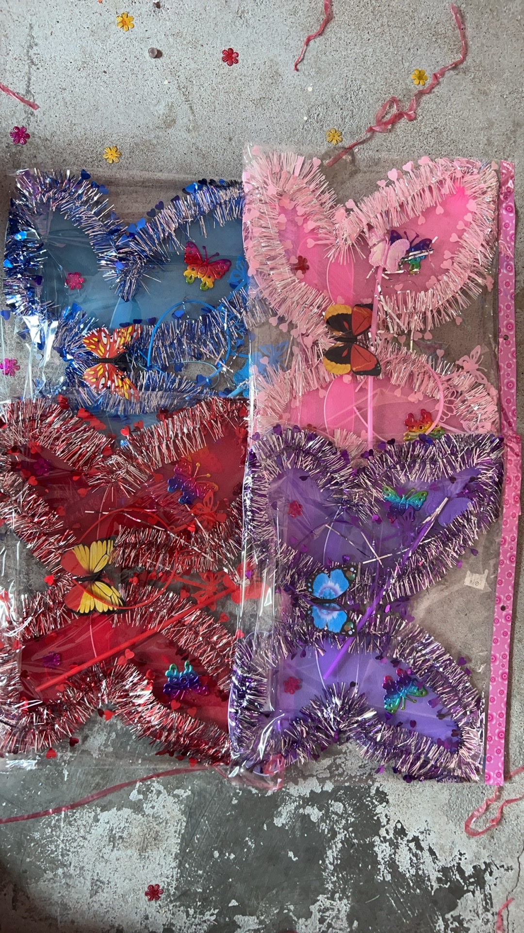 儿童背饰发光翅膀 摆摊专用趣味金丝发光翅膀儿童蝴蝶翅膀玩具热卖款详情图3