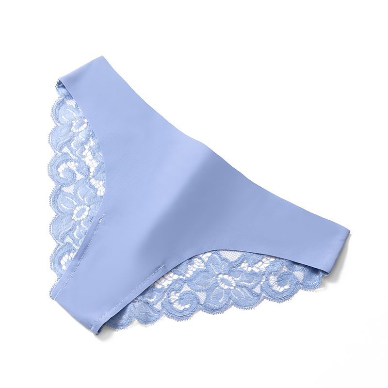 Cross-border trade European-style lace underwear, women's ice silk, women's triangle pants, sexy back cutout breathable, large-sized waistband detail image 10