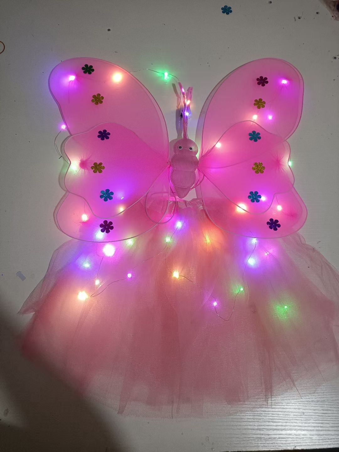 发光蝴蝶翅膀四件套带灯 儿童服饰演出表演道具套装细节图