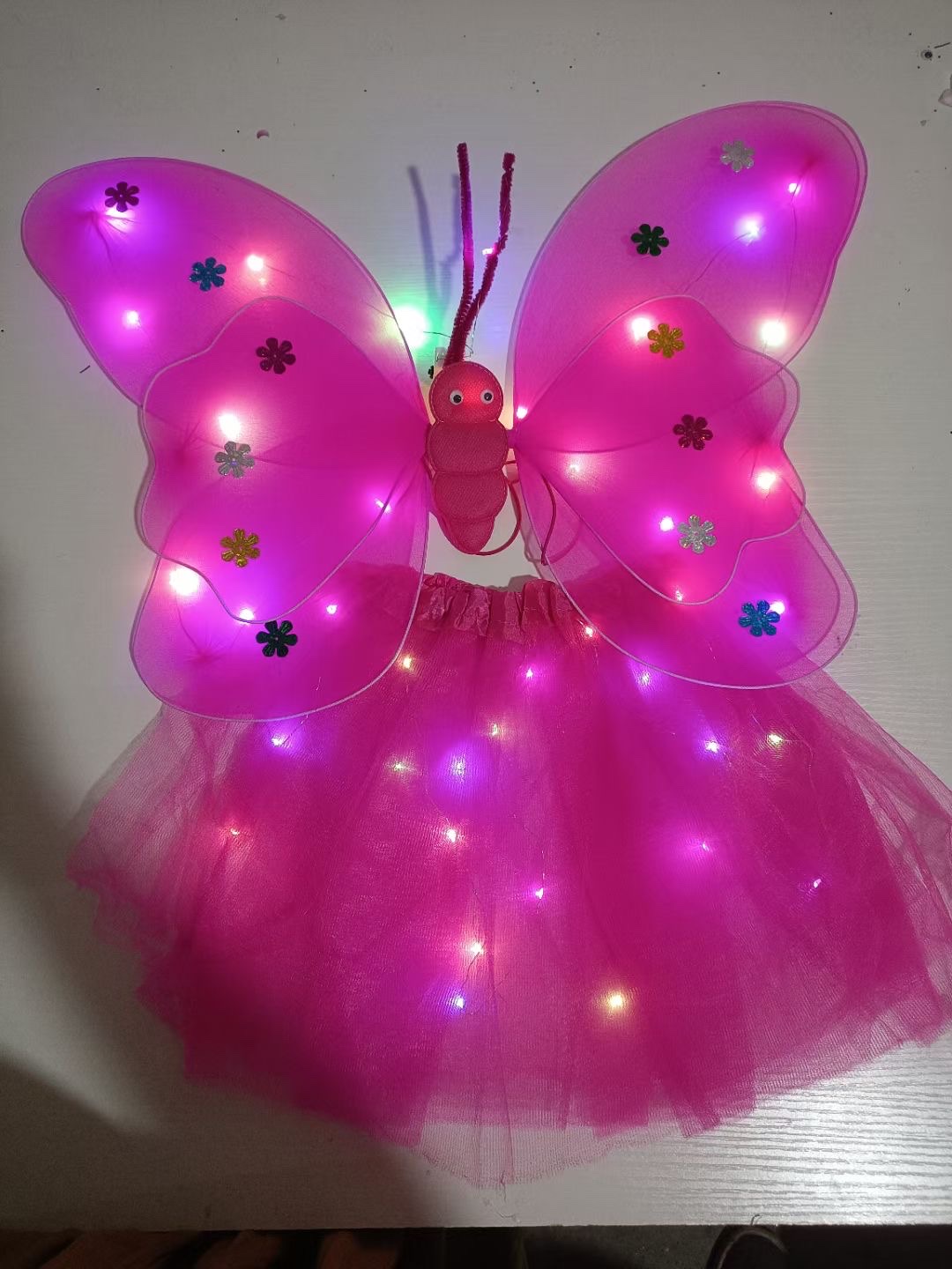 发光蝴蝶翅膀四件套带灯 儿童服饰演出表演道具套装详情图3