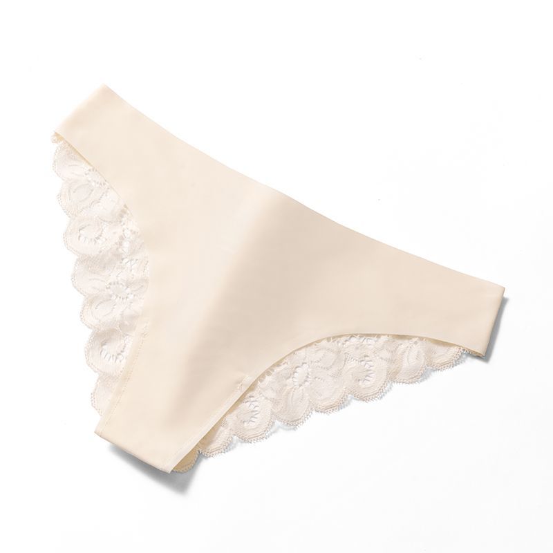 Cross-border trade European-style lace underwear, women's ice silk, women's triangle pants, sexy back cutout breathable, large-sized waistband detail image 7