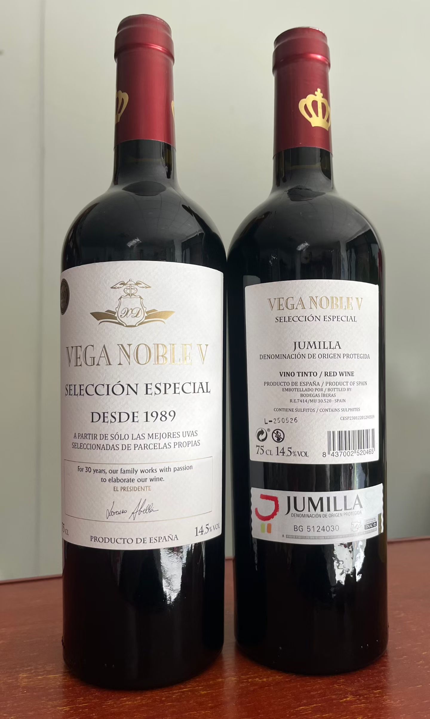 Original bottle and original imported Berga Noble V Dry Red Wine from Spain Specification image