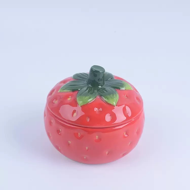 新款可爱草莓等多种水果系列陶瓷储物罐 