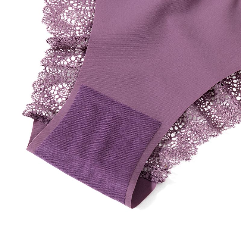 European-style lace underpants for women, ice silk women's triangle pants, sexy back cutout breathable, large-sized waistband detail image 5