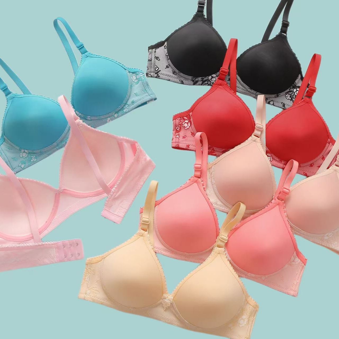 European and American thin-soled women's bras without steel rims