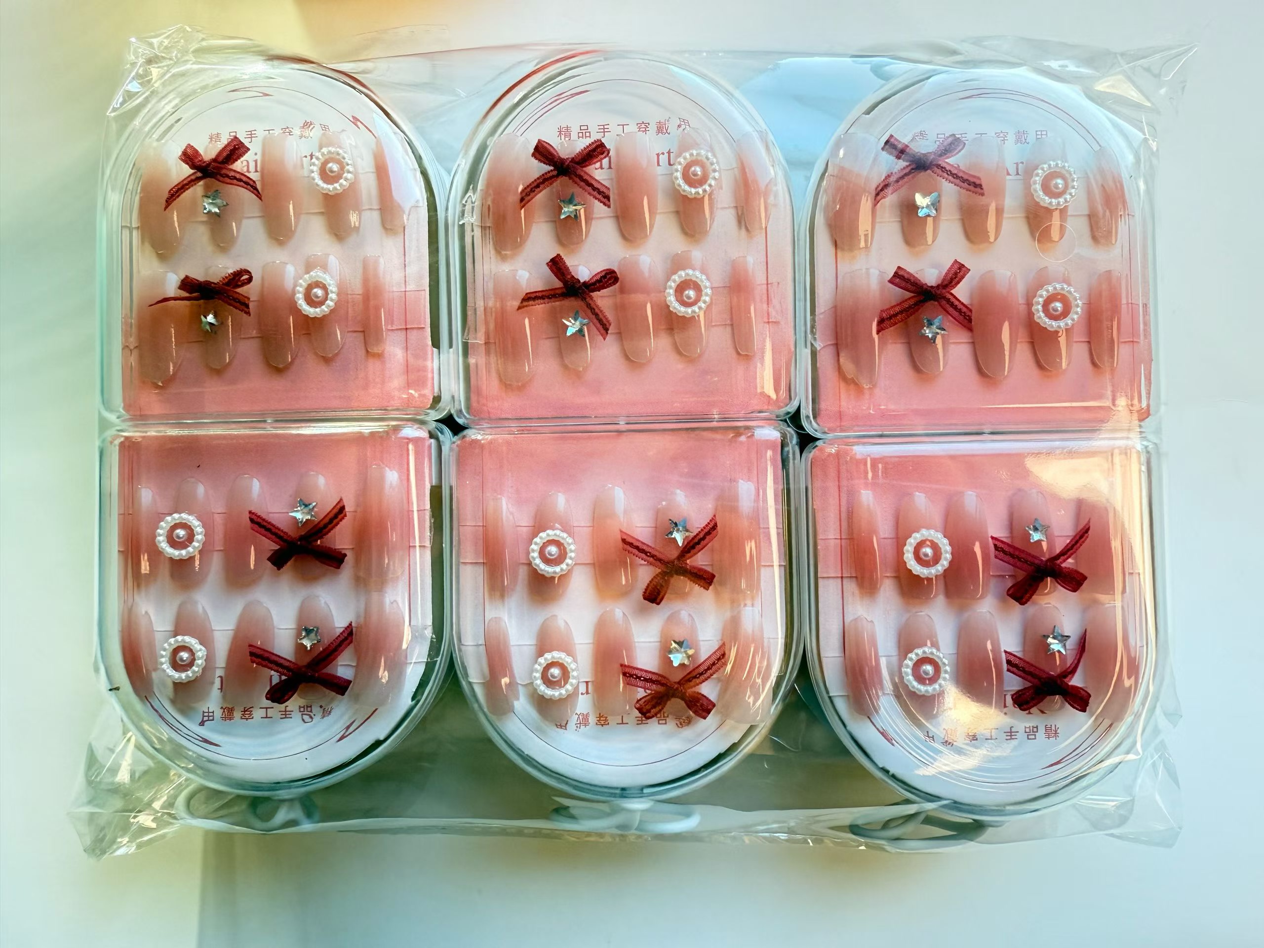Wholesale of new nail tips and wearable nails in red details Picture