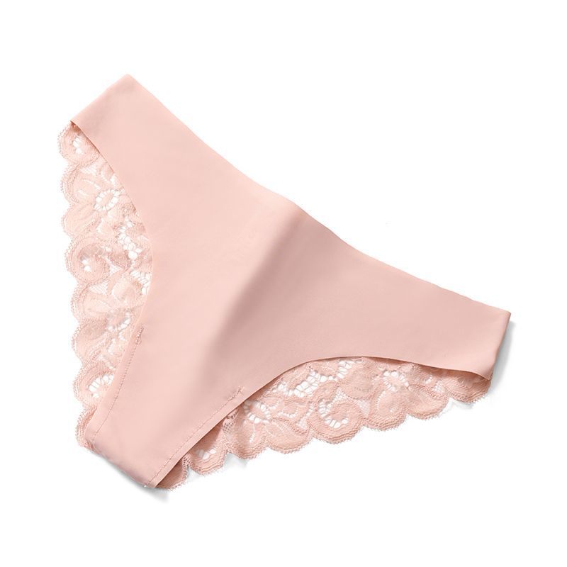 Cross-border trade European-style lace underwear, women's ice silk, women's triangle pants, sexy back cutout breathable, large-sized waistband detail image 9