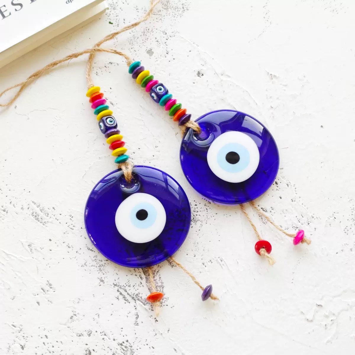 彩色蓝眼睛艺术壁挂土耳其恶魔之眼酒店民宿欧美ins风琉璃挂件玻璃制品工艺饰品工艺品挂件装饰挂件