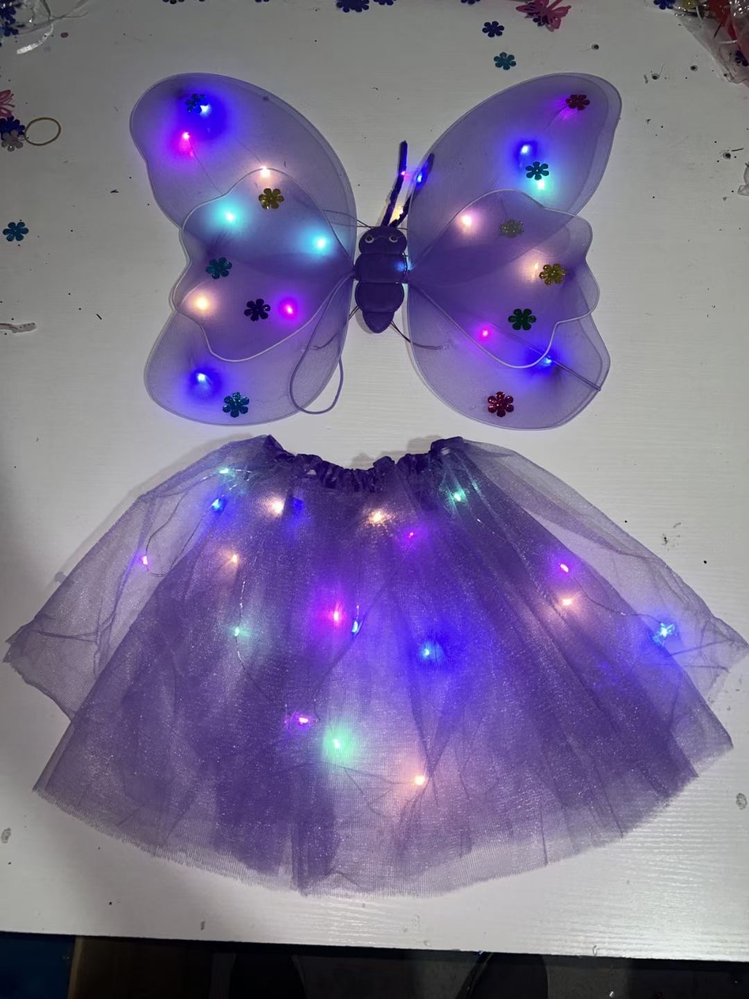 发光蝴蝶翅膀四件套带灯 儿童服饰演出表演道具套装详情图5