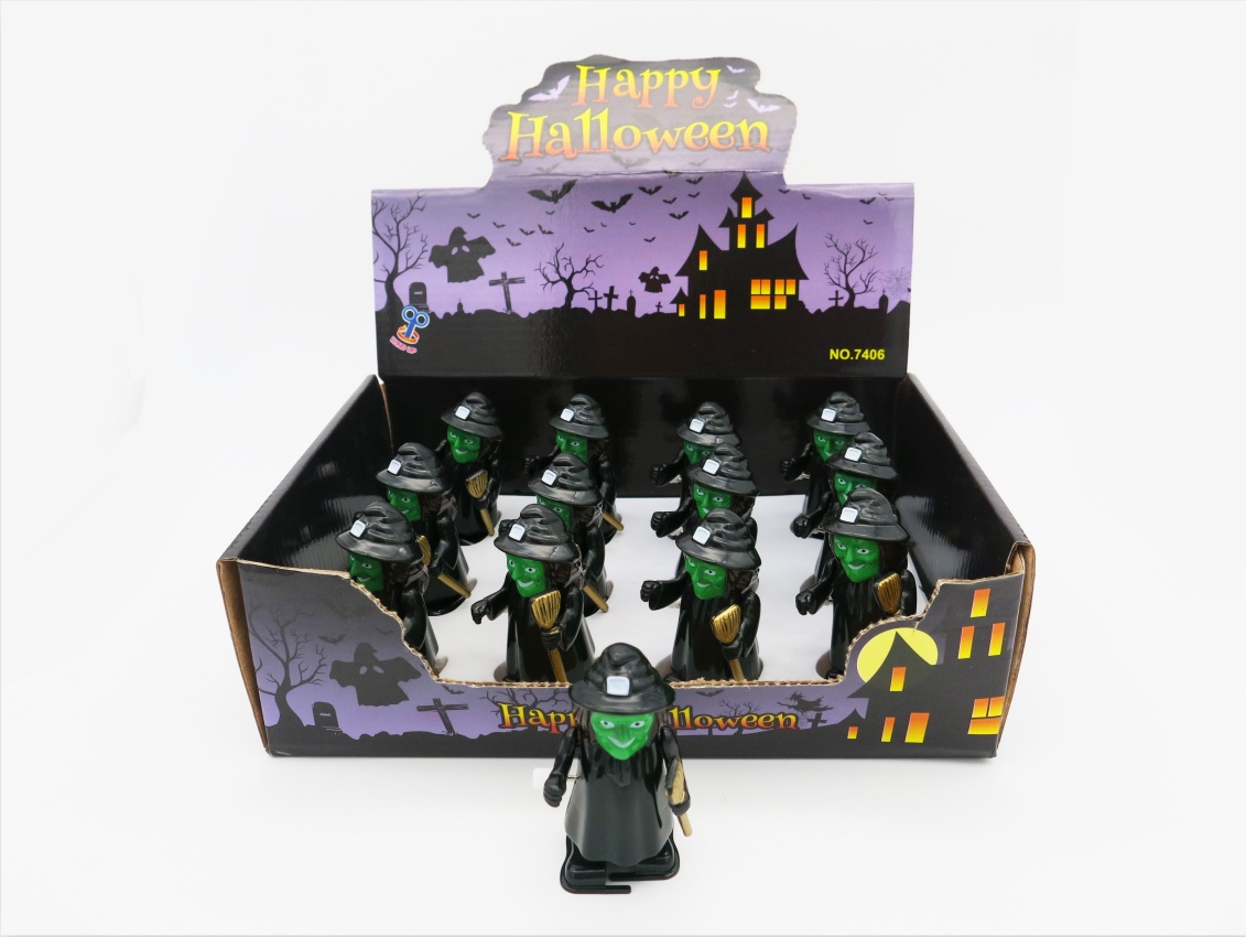 跨境上发条万圣节玩具摆件上链走路南瓜骷髅头鬼牙恐怖鬼节幽灵 