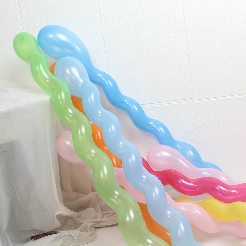 加厚龙球螺旋麻花气球乳胶螺丝龙球儿童玩具生日装饰酒吧夜店氛围气球充气玩具