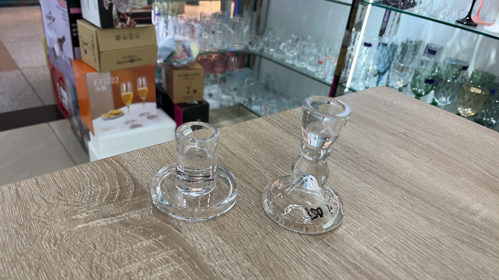 Glass candlesticks, wedding theme ornaments, glass candlesticks detail image 5