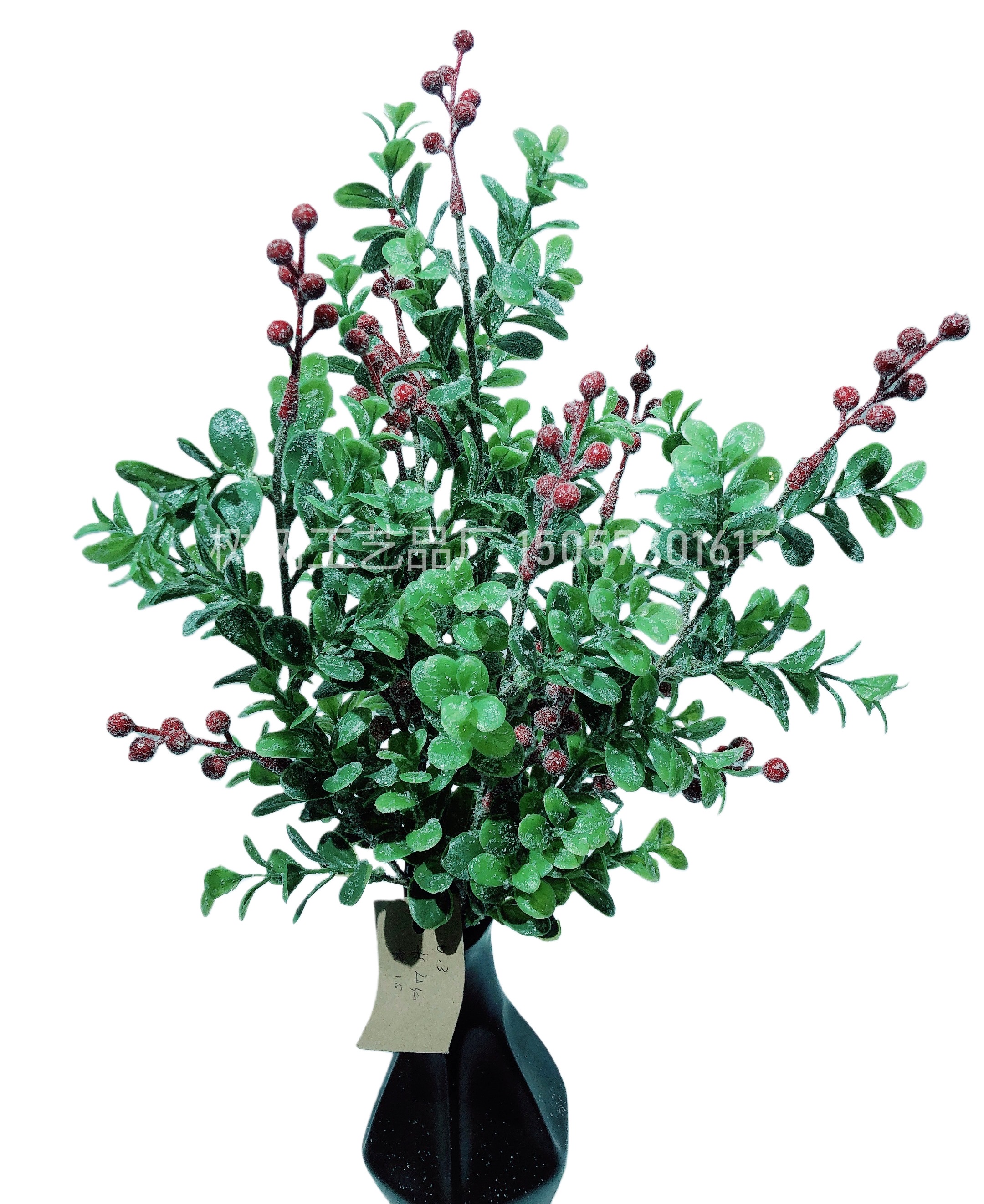 The New Year and Christmas simulation green plant set features a realistic appearance, long-lasting durability, and is made of eco-friendly materials. It is a popular Amazon bestseller, featuring artificial and plastic flowers detail image 4