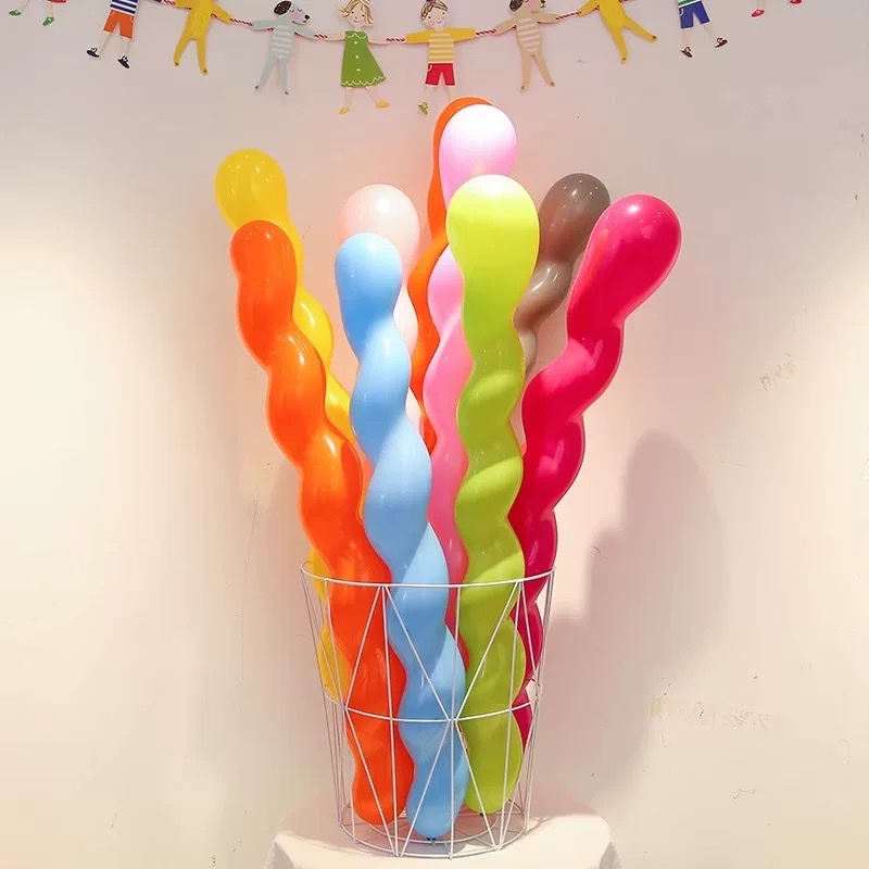 加厚龙球螺旋麻花气球乳胶螺丝龙球儿童玩具生日装饰酒吧夜店氛围气球充气玩具详情图7