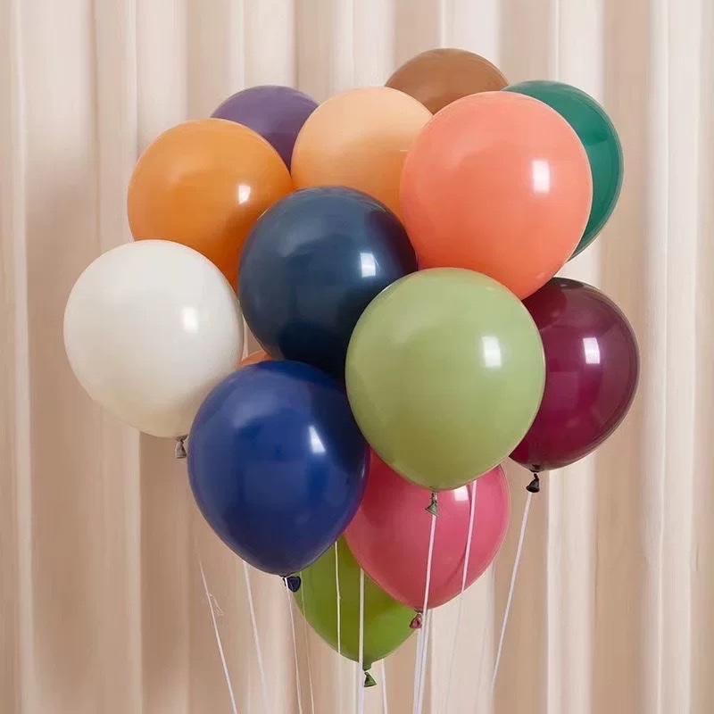 加厚10寸复古系气球乳胶加厚气球高级感色系开业橱窗装饰生日布置充气玩具产品图