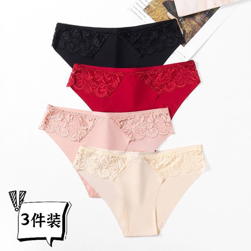 Ladies' lace ice silk seamless triangle pants details Picture