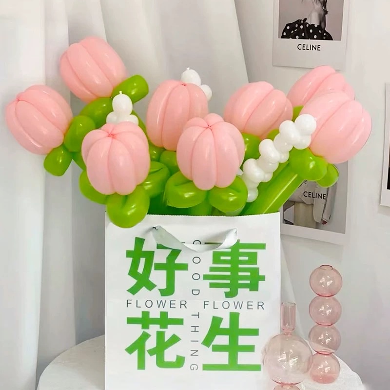 加厚100根长条魔术气球哑光色系儿童生日装饰长条形无毒气球造型花束diy充气玩具详情图7