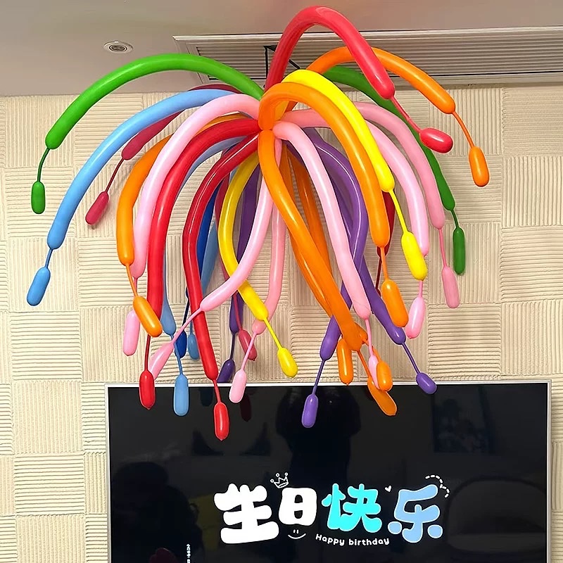 加厚100根长条魔术气球哑光色系儿童生日装饰长条形无毒气球造型花束diy充气玩具详情图4