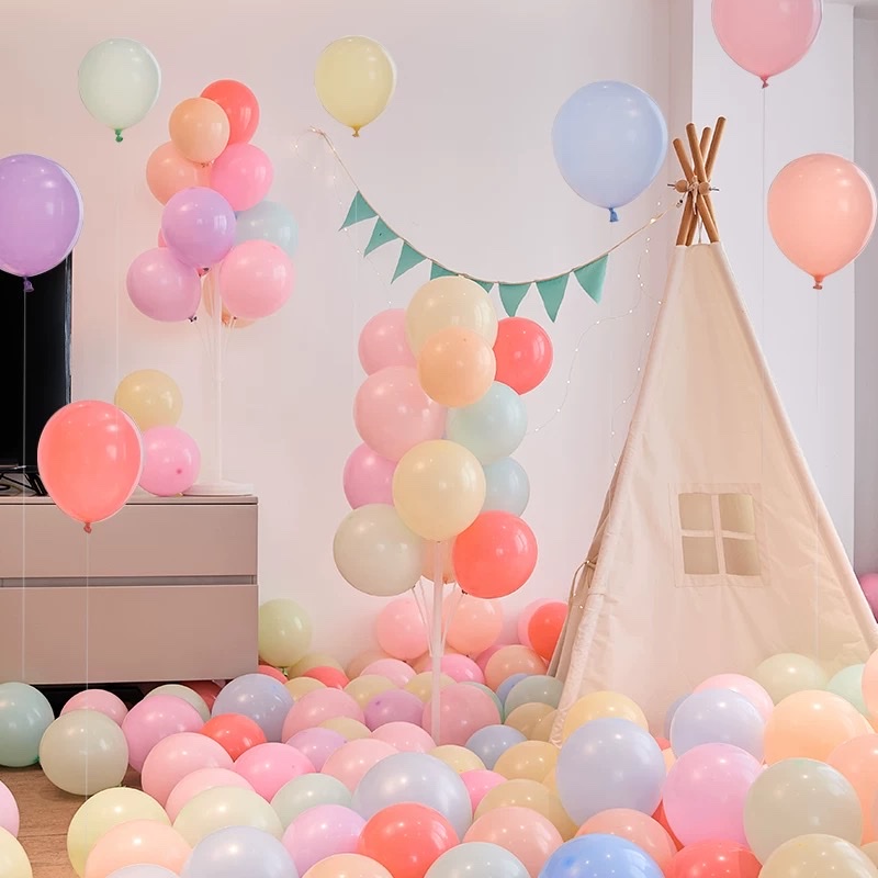 加厚10寸气球马卡龙色无毒环保多巴胺彩色周岁生日场景布置装饰充气玩具详情图4