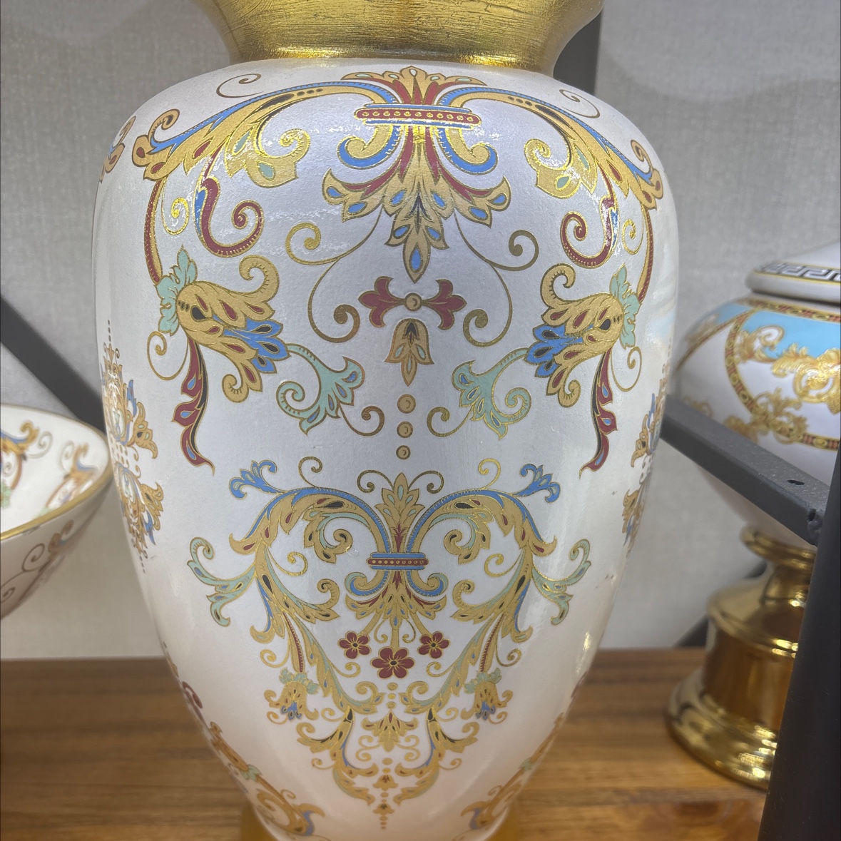 陶瓷摆件大号花盆陶瓷花茶具套装创意家居装饰陶瓷工艺品摆设白底实物图