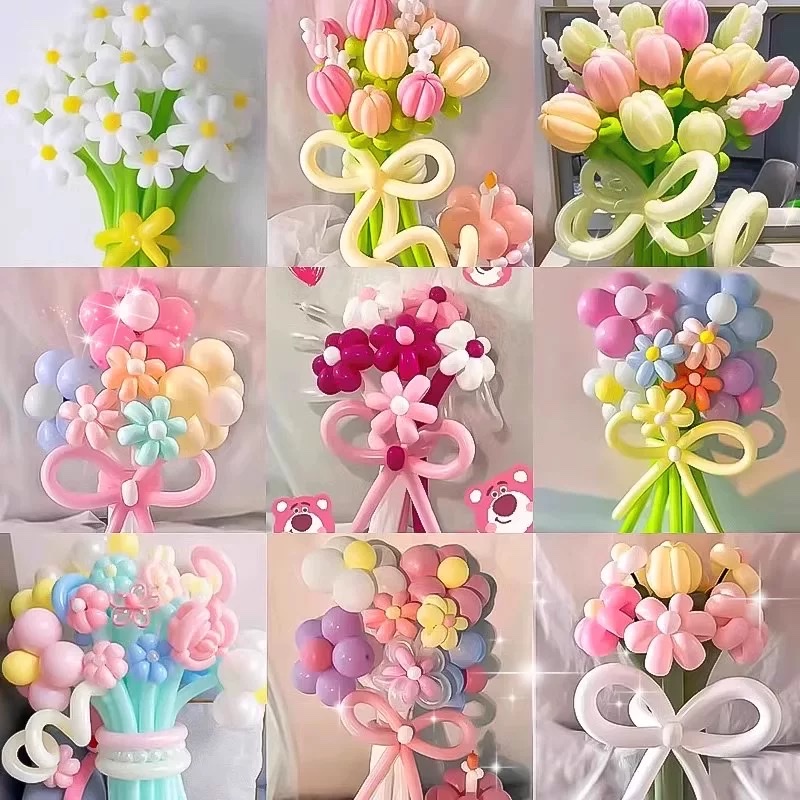 加厚100根长条魔术气球哑光色系儿童生日装饰长条形无毒气球造型花束diy充气玩具详情图8