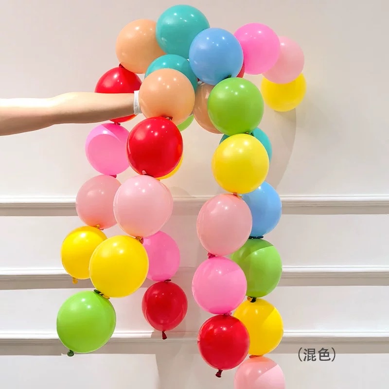 加厚10寸哑光乳胶气球生日派对布置亚光混色彩色圆形气球彩球活动布置装饰详情图5