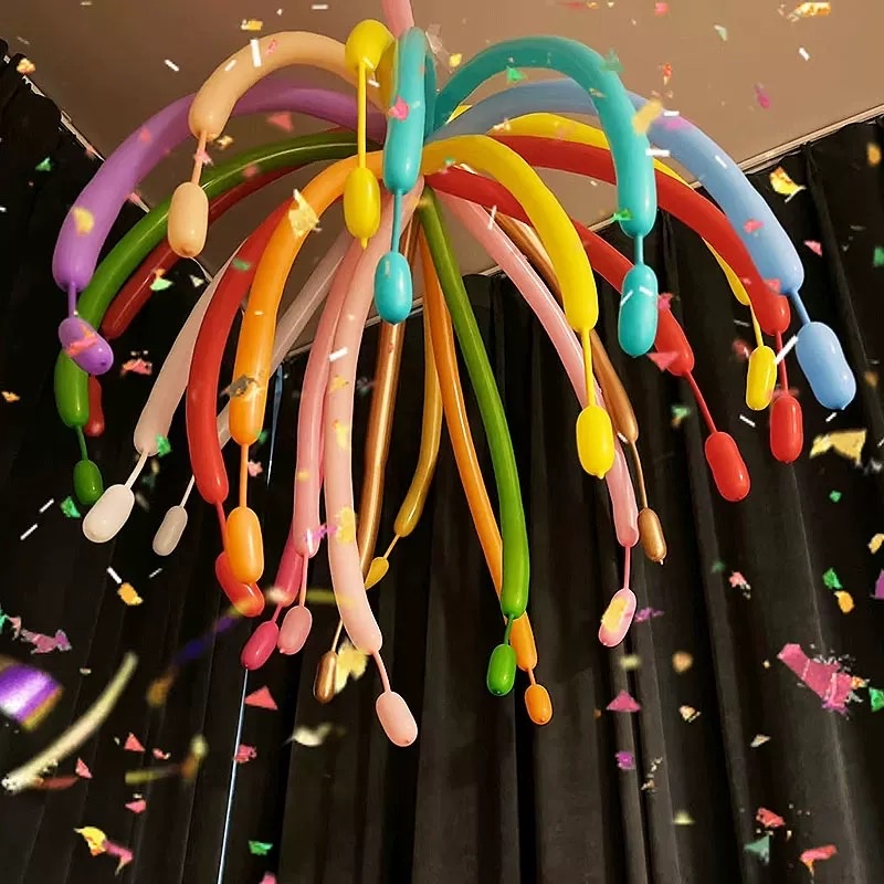 加厚100根长条魔术气球哑光色系儿童生日装饰长条形无毒气球造型花束diy充气玩具详情图3