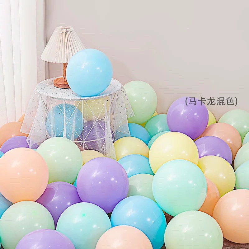 加厚10寸气球马卡龙色无毒环保多巴胺彩色周岁生日场景布置装饰充气玩具详情图9