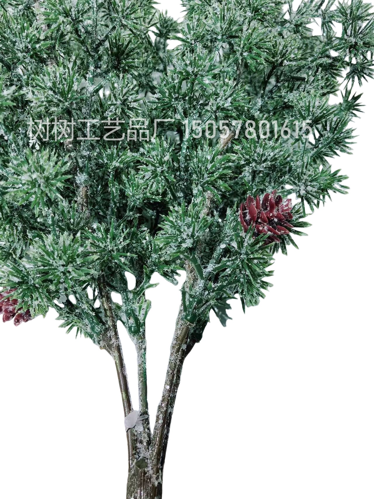 新款圣诞仿真绿植套装逼真外观长久耐用环保材质流行亚马逊爆款仿真花塑膠花假花白底实物图