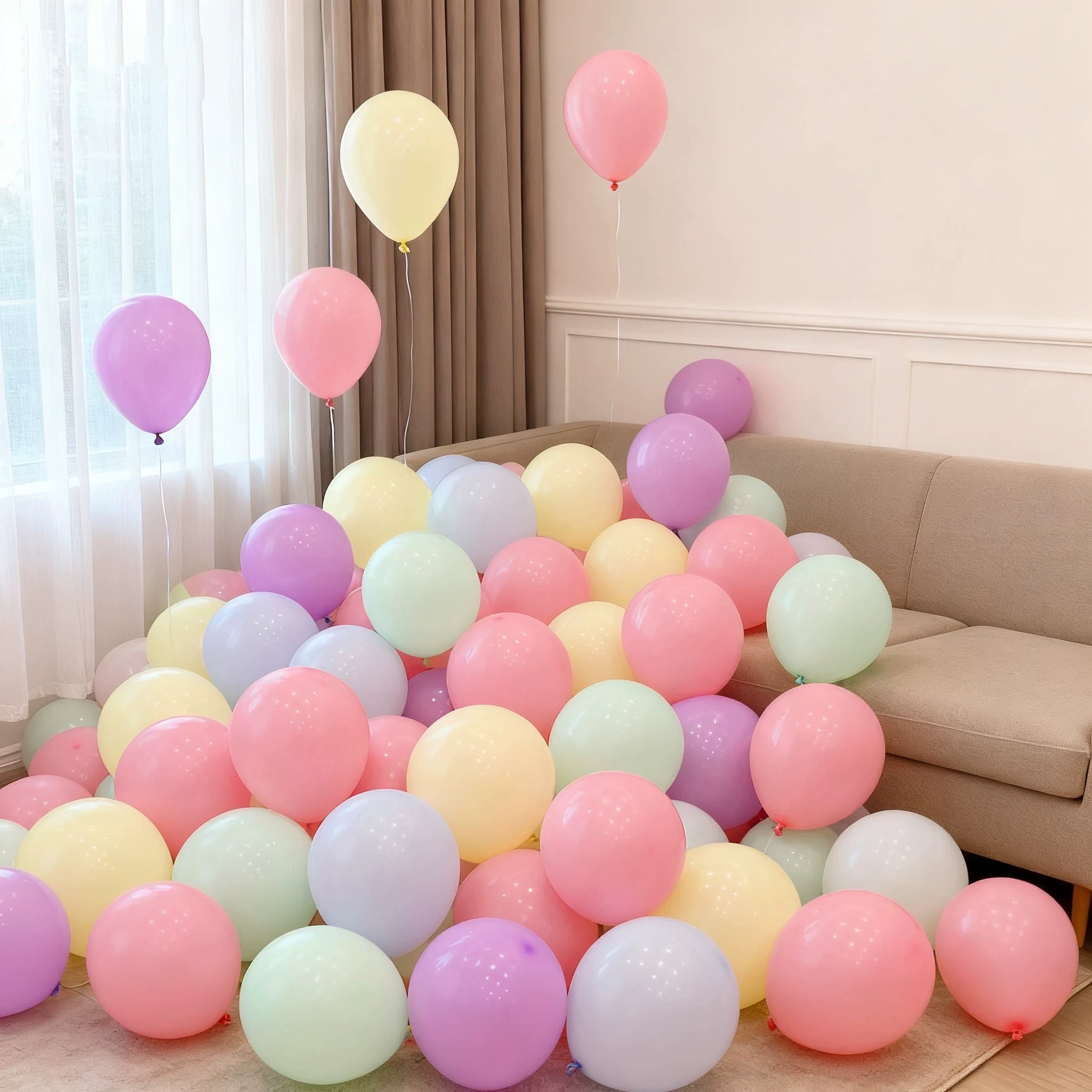 加厚10寸气球马卡龙色无毒环保多巴胺彩色周岁生日场景布置装饰充气玩具详情图5