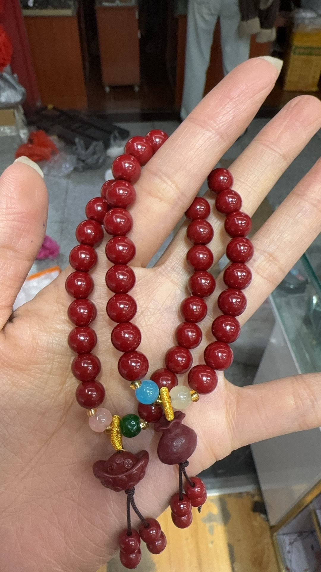 Crystal bracelet, cinnabar bracelet, fashionable accessory, hand-woven for men and women, simple and versatile, trendy accessory Specification image